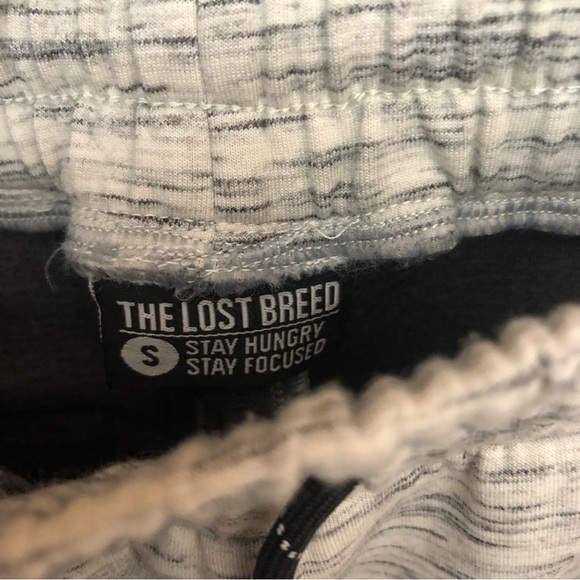 The Lost Breed Men’s Logo Heathered Joggers Sweatpants White Black Small - Picture 8 of 11